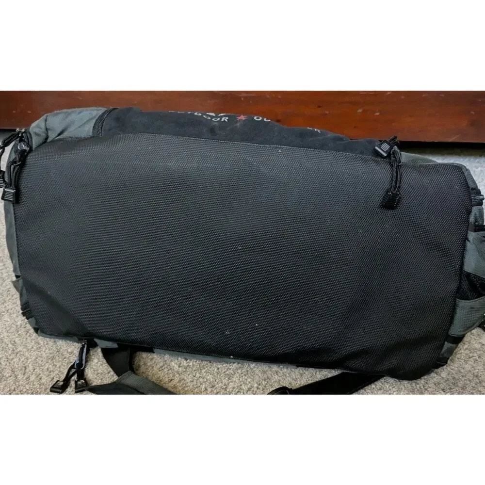 Vtg 90s Eddie Bauer Outdoor Outfitter Duffle Bag Travel Gym Shoulder Gray Black